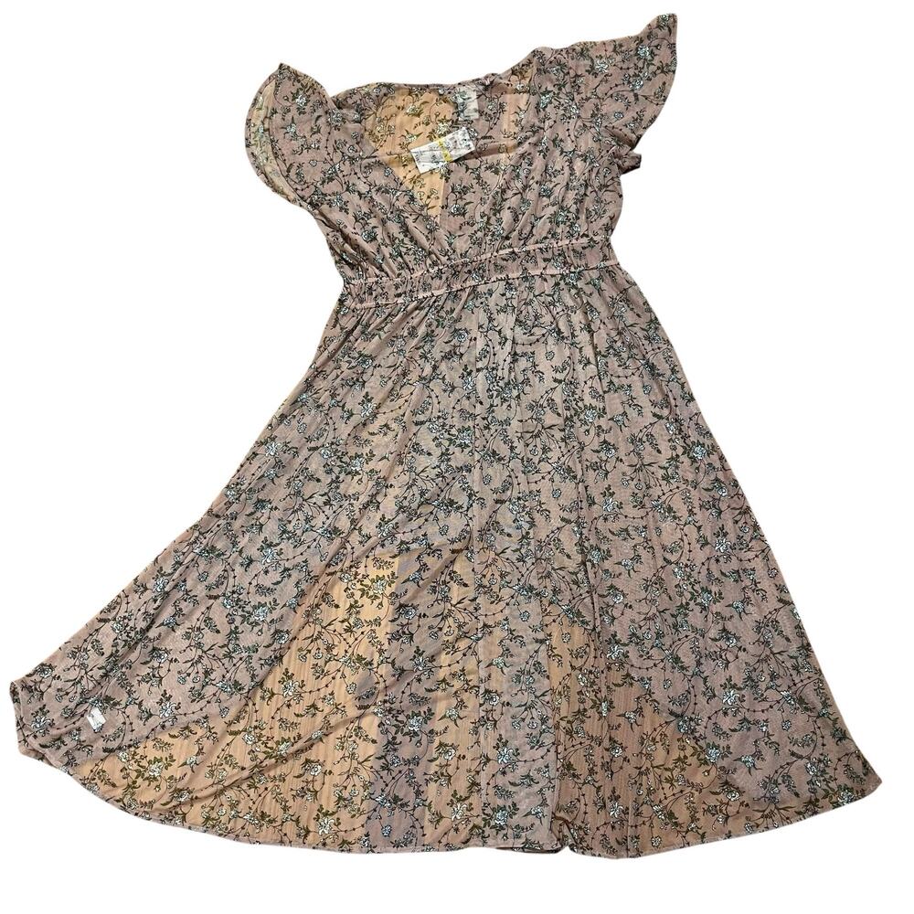 Fairycore Woodland Floral Mesh Sheer Duster Sz M NWT American Rag Boho Dress - Picture 7 of 16